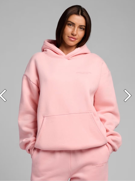 Comfrt Tops - Comfrt - Pastel Hoodie with Kangaroo Pocket and Pant set - Bubblegum-Medium